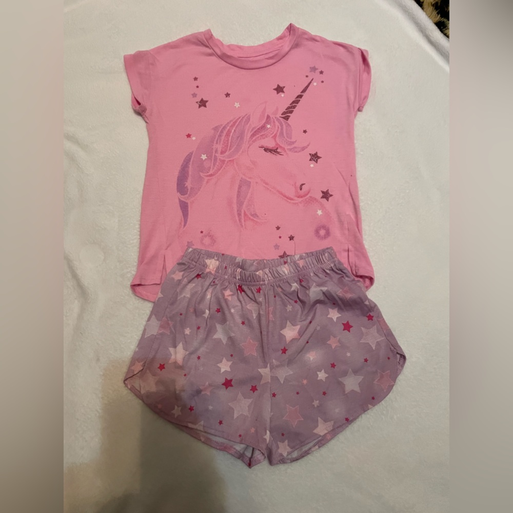 Wonder Nation girls pajamas size 7-8  pink and purple